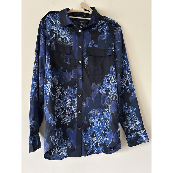Banana Republic Dillon Floral Blouse Button Up Size Medium Career Workwear - Picture 1 of 13